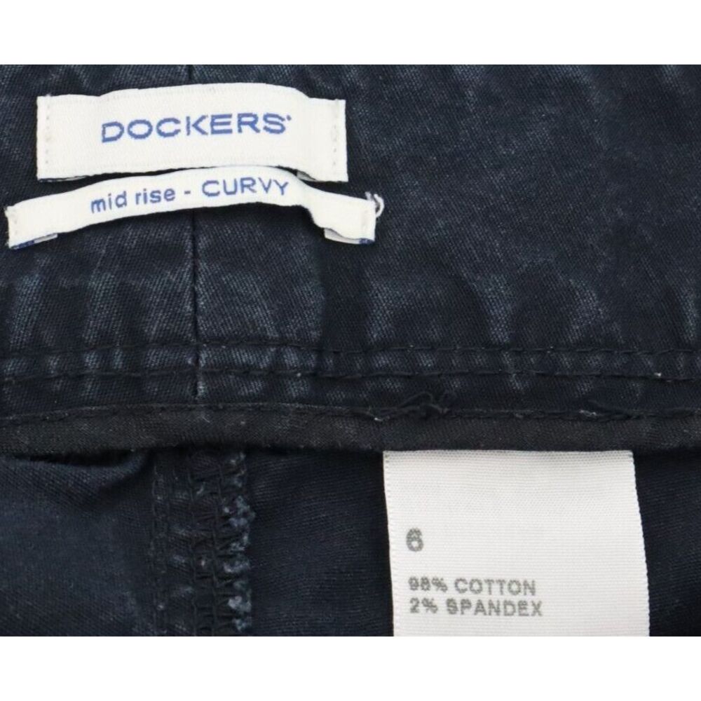 DOCKERS Capri Pants Curvy Fit Mid Rise Womens Sz 6 Very Dark Blue Cotton Pockets - Picture 6 of 6
